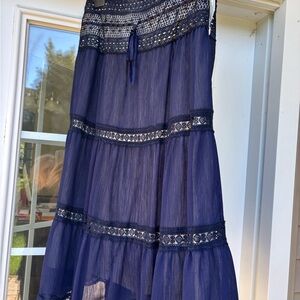 NC International Concepts Navy Lace Tiered Skirt – Size 2
